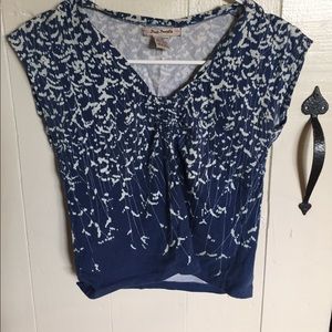 Free People Blue and White Tee